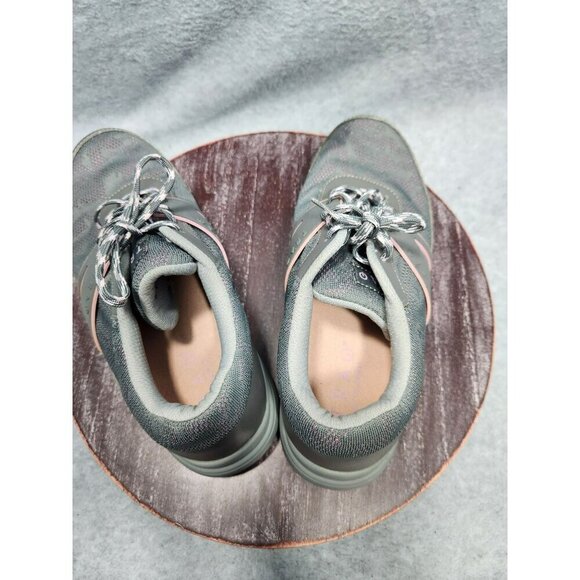 TRAQ By Alegria Womens Walking Shoes Size 38 Gray & Pink Mesh Upper Cushioned - Picture 7 of 10